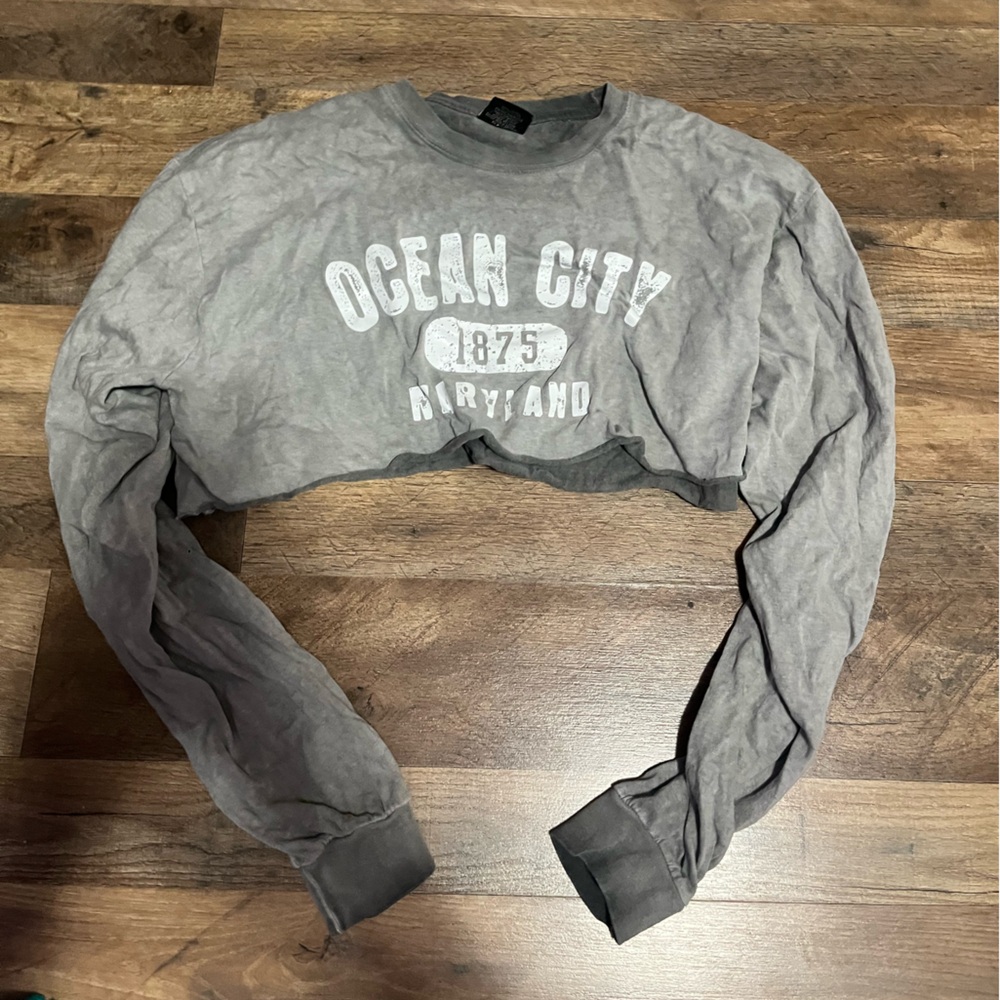 Ocean City Maryland Gray Crop Top